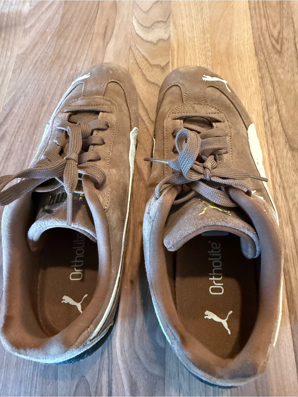 Puma Men’s Tan Suede Low-Top Sneakers